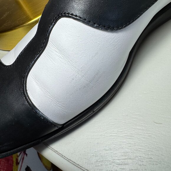 Fabulous Camper "Twins" Mirrored Two-Tone Black and White Slingbacks, size 38 - Picture 11 of 12